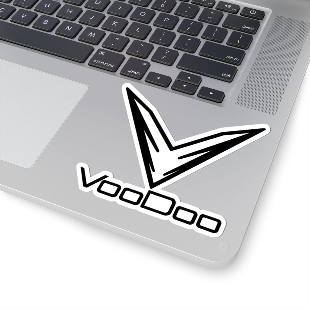 VooDoo Logo Kiss-Cut Sticker — Black & White Laptop Decal