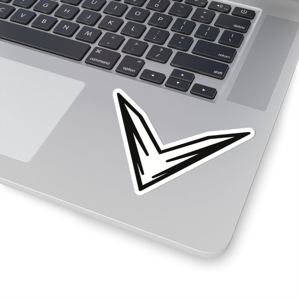 Minimal Geometric V-Stripe Sticker — Black Vinyl Kiss-Cut Decal