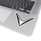 Minimal Geometric V-Stripe Sticker — Black Vinyl Kiss-Cut Decal