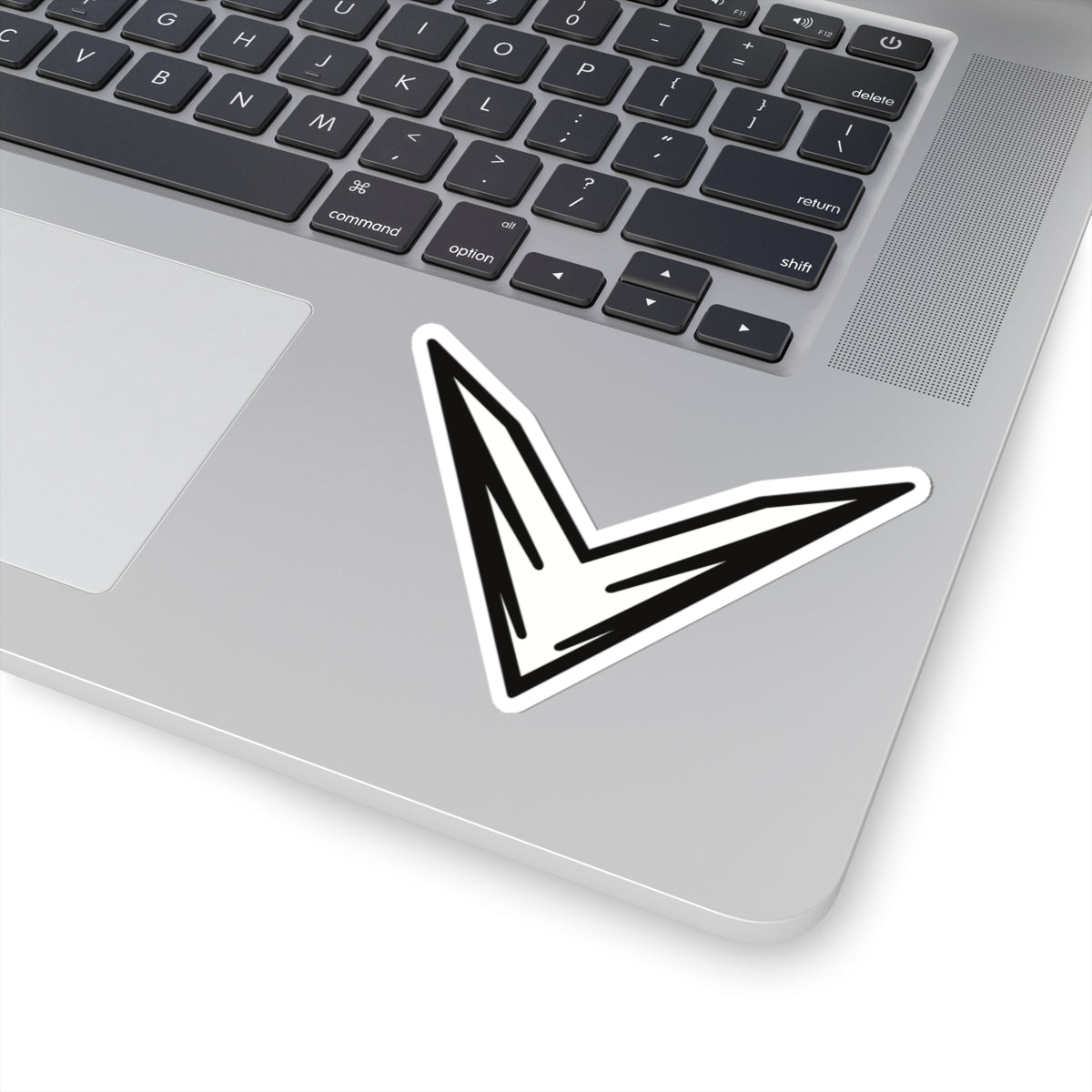 Minimal Geometric V-Stripe Sticker — Black Vinyl Kiss-Cut Decal