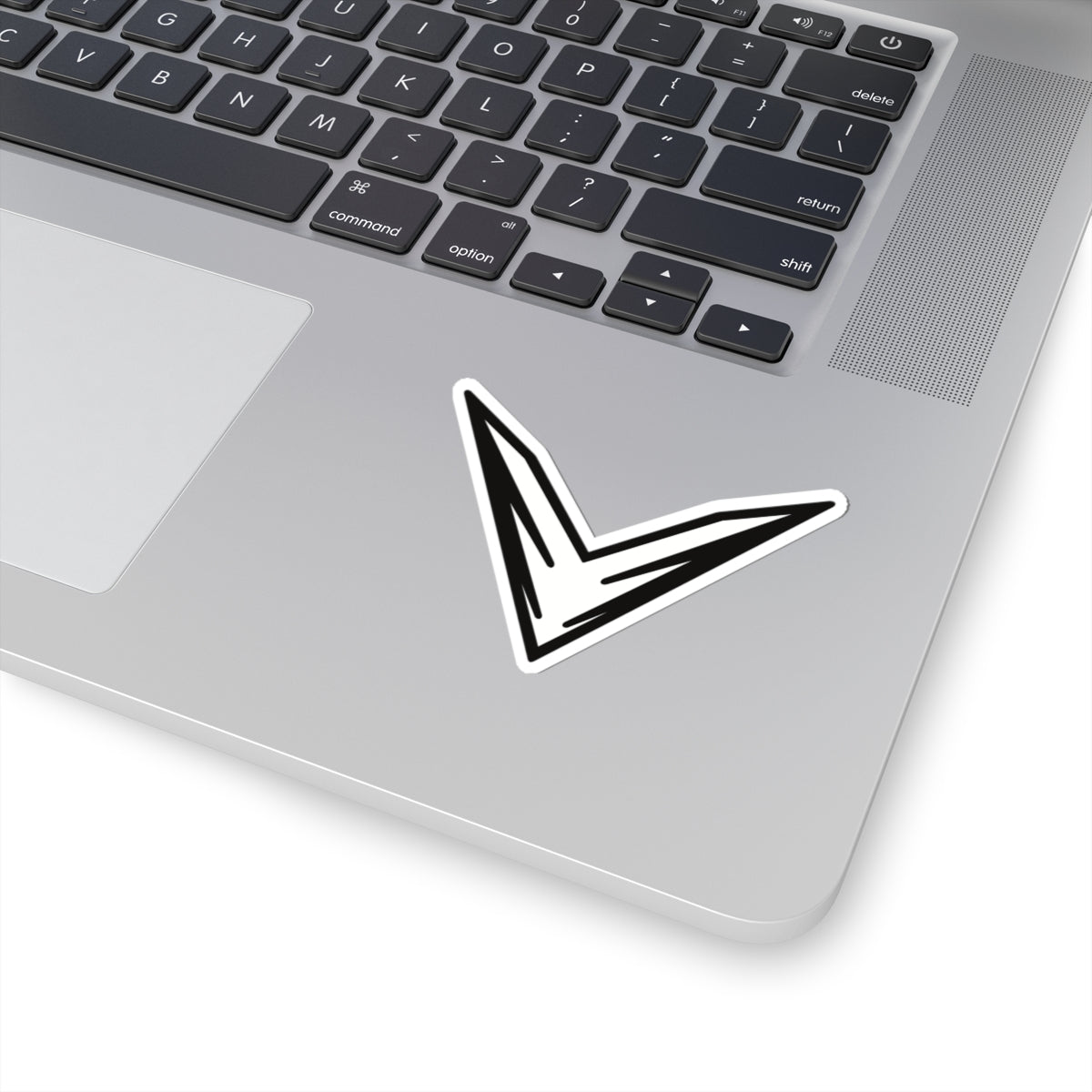 Minimal Geometric V-Stripe Sticker — Black Vinyl Kiss-Cut Decal