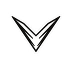 Minimal Geometric V-Stripe Sticker — Black Vinyl Kiss-Cut Decal