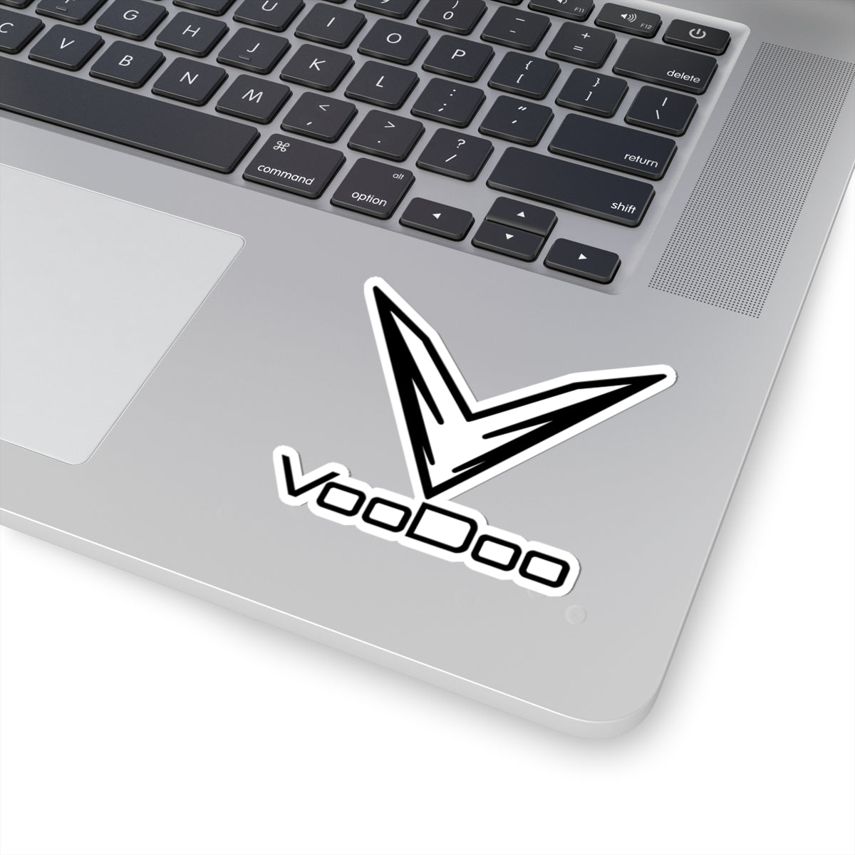 VooDoo Logo Kiss-Cut Sticker — Black & White Laptop Decal