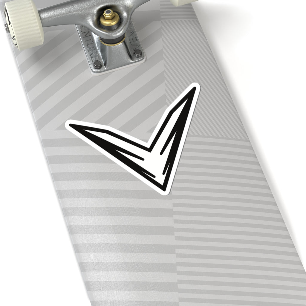 Minimal Geometric V-Stripe Sticker — Black Vinyl Kiss-Cut Decal
