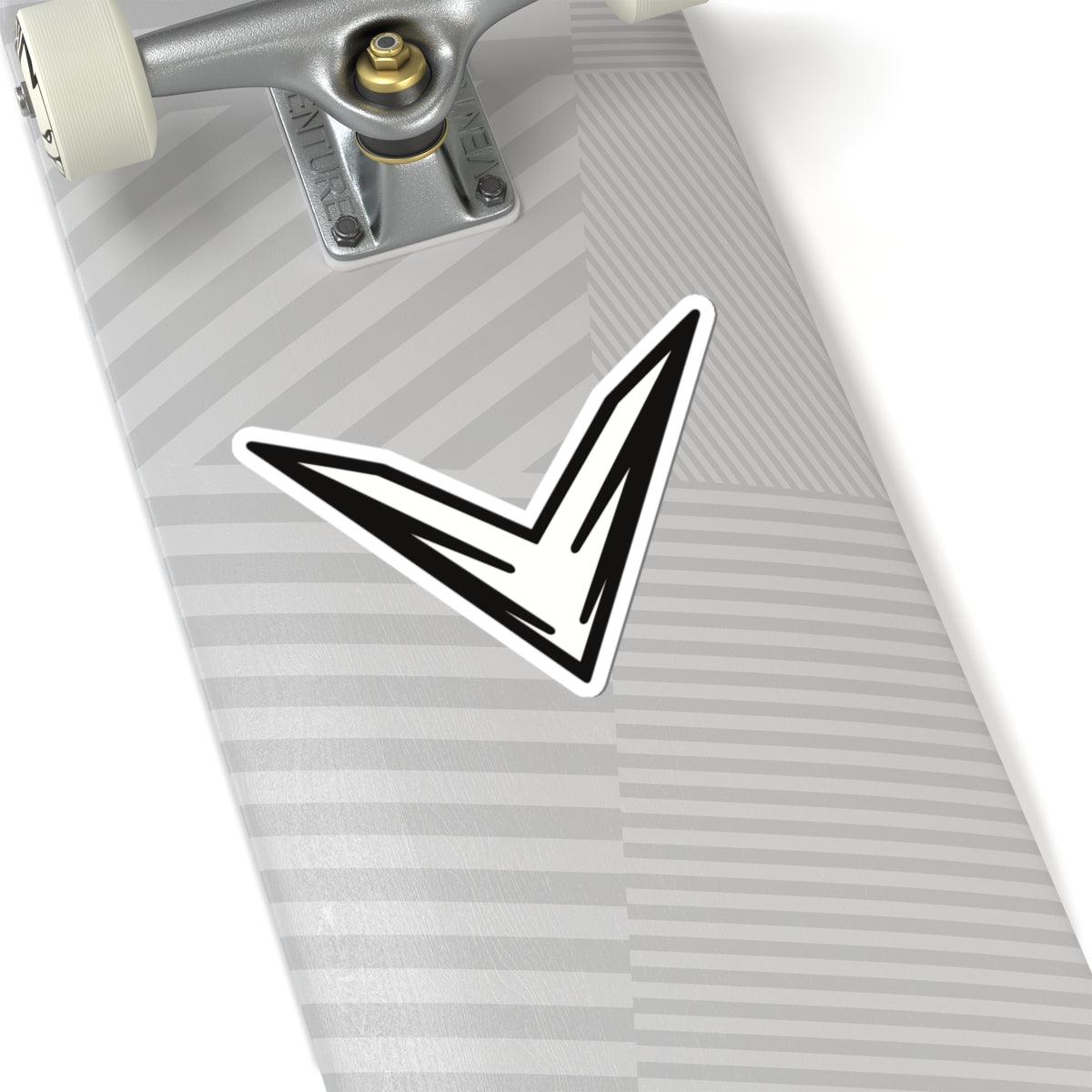 Minimal Geometric V-Stripe Sticker — Black Vinyl Kiss-Cut Decal