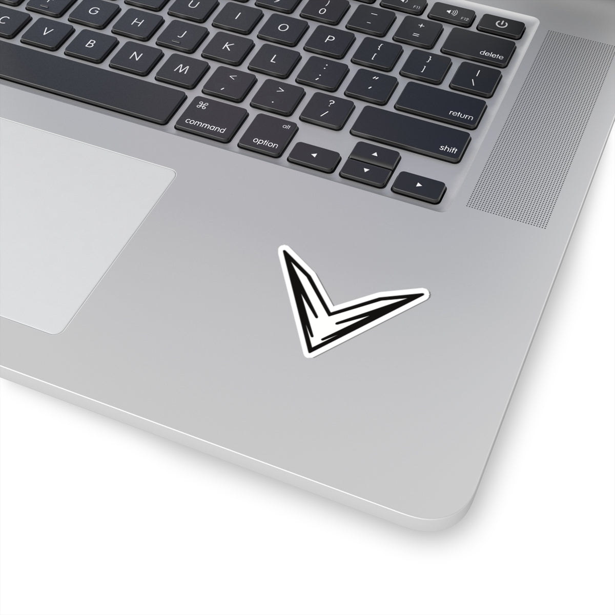 Minimal Geometric V-Stripe Sticker — Black Vinyl Kiss-Cut Decal