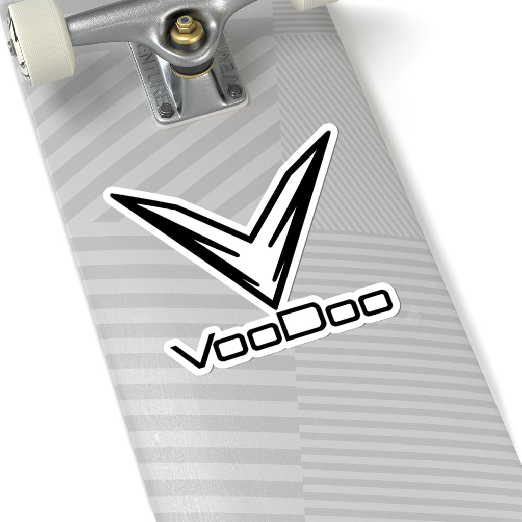 VooDoo Logo Kiss-Cut Sticker — Black & White Laptop Decal