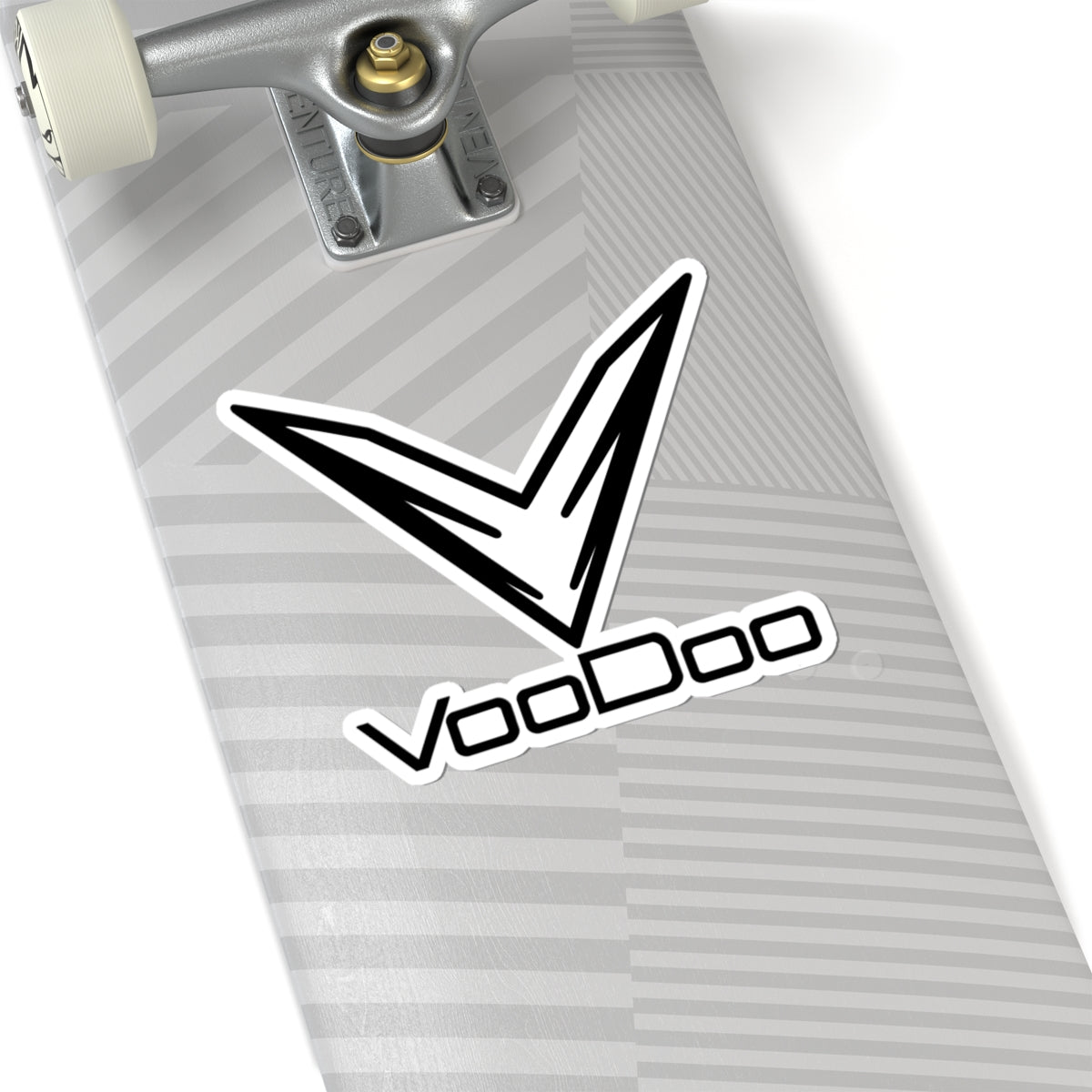 VooDoo Logo Kiss-Cut Sticker — Black & White Laptop Decal