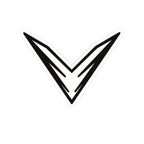 Minimal Geometric V-Stripe Sticker — Black Vinyl Kiss-Cut Decal
