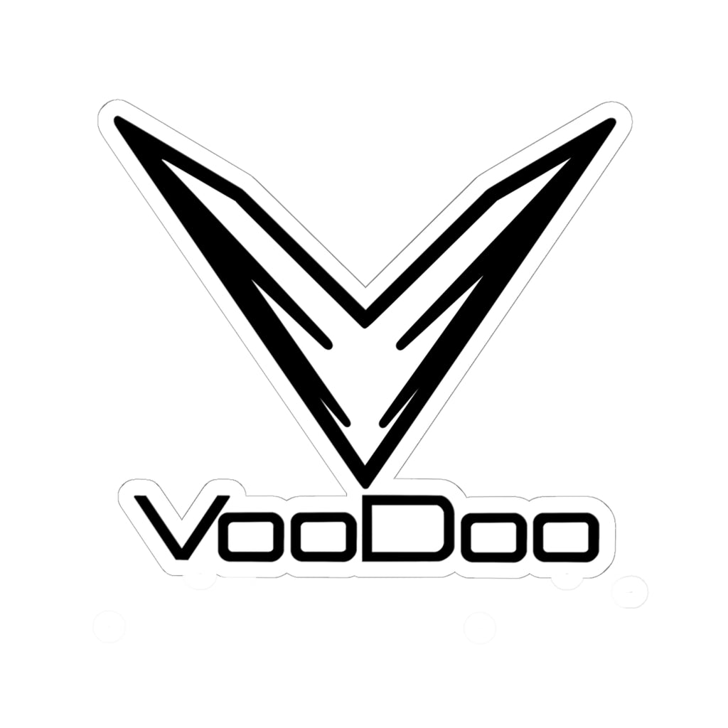 VooDoo Logo Kiss-Cut Sticker — Black & White Laptop Decal