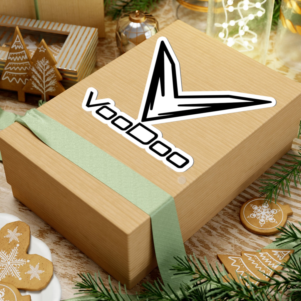VooDoo Logo Kiss-Cut Sticker — Black & White Laptop Decal
