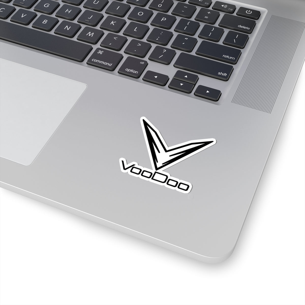 VooDoo Logo Kiss-Cut Sticker — Black & White Laptop Decal