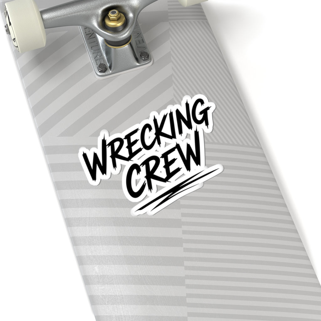 Wrecking Crew Kiss-Cut Sticker – Bold Script Decal for Laptops, Skateboards & Gear