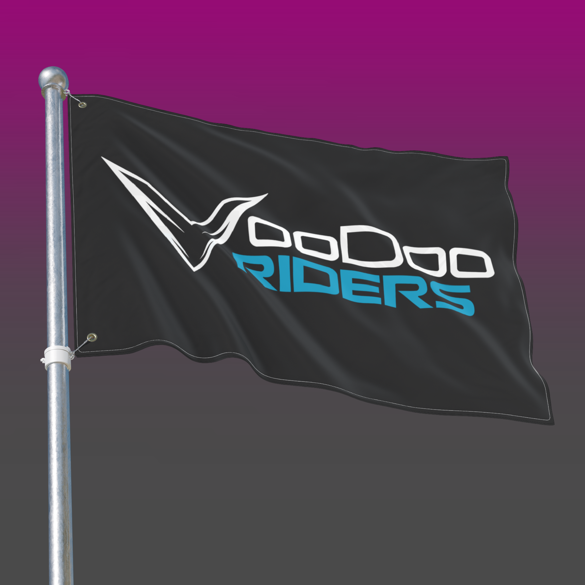 VooDoo Riders Double-Sided Flag - Blue