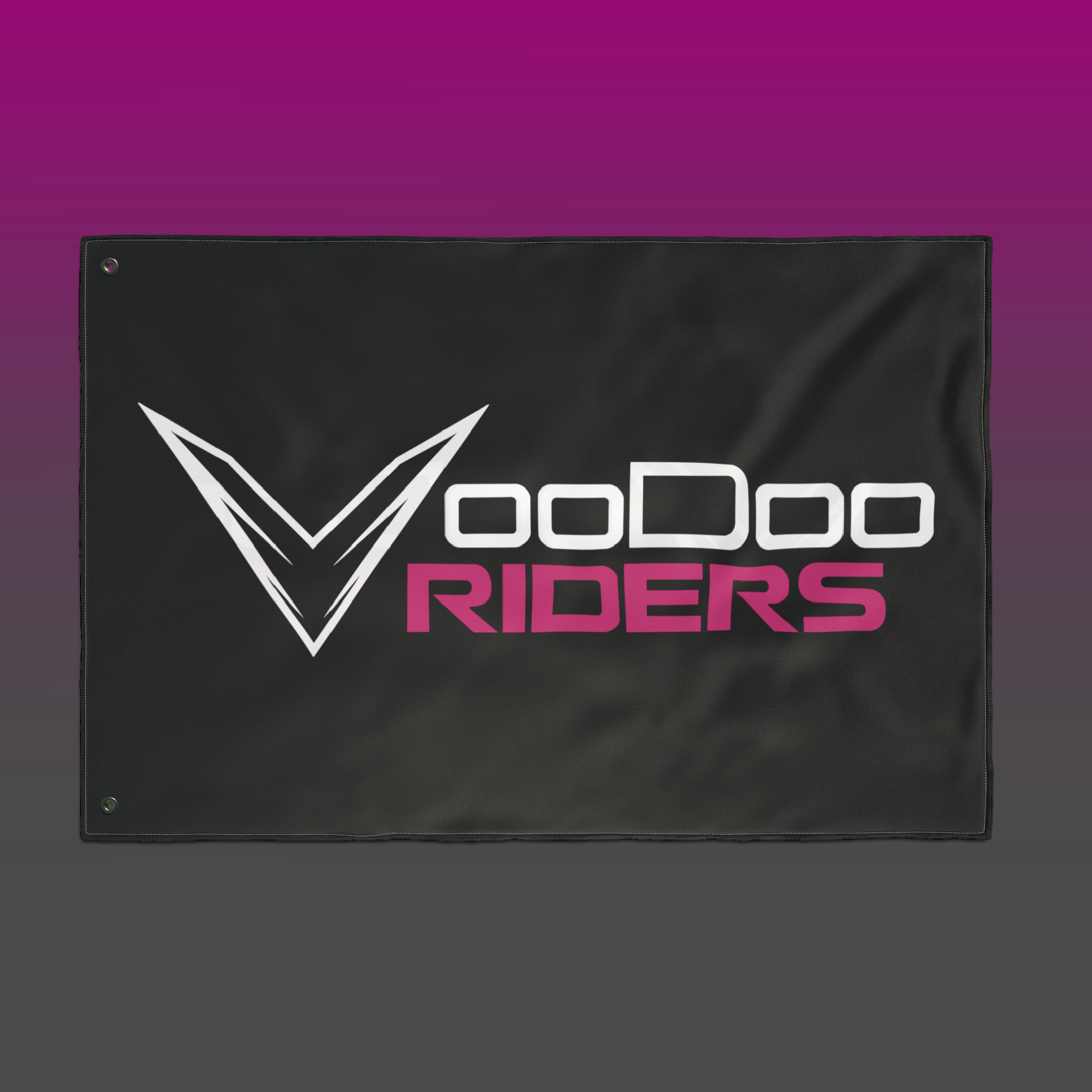 VooDoo Riders Double-Sided Flag - Fuchsia