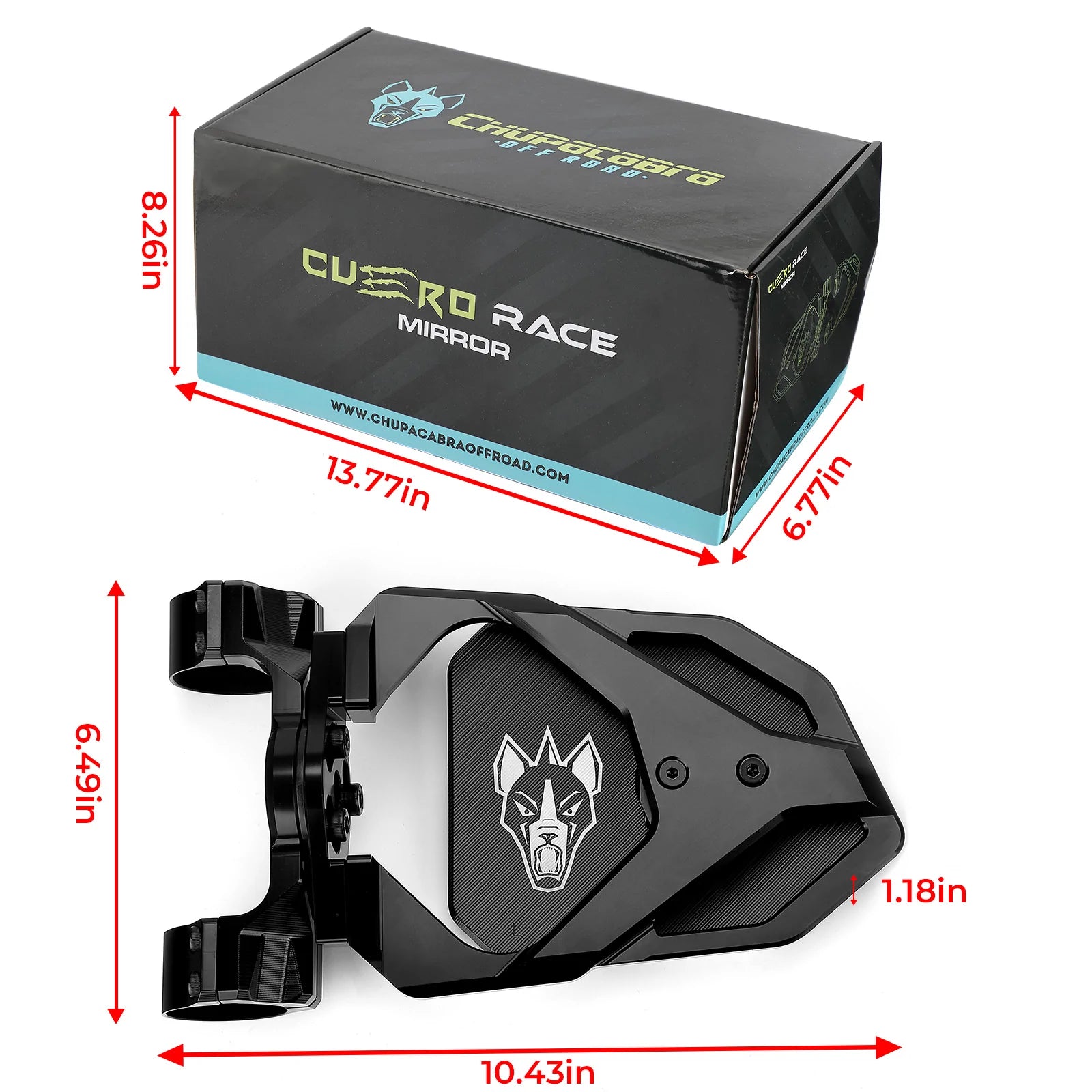 Chupacabra Cuero Race UTV Side Mirror (Set of Two)