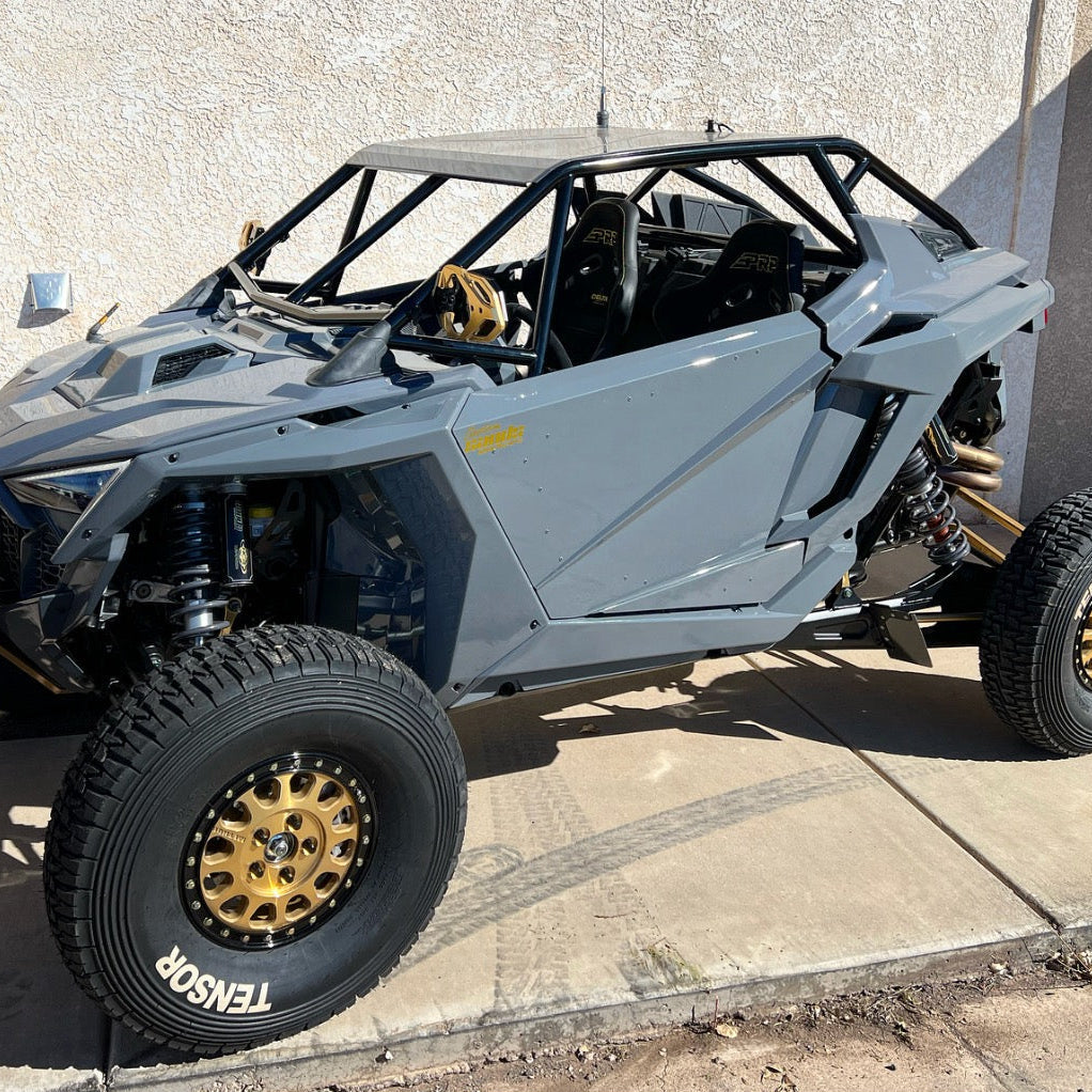 voodoo desert style rollcage installed on polaris pro r 2 seater 