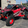 polaris pro r two seat rollcage from voodoo rr installed on red and black polaris pro r 
